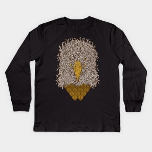 BALD EAGLE HEAD LINE ART Kids Long Sleeve T-Shirt